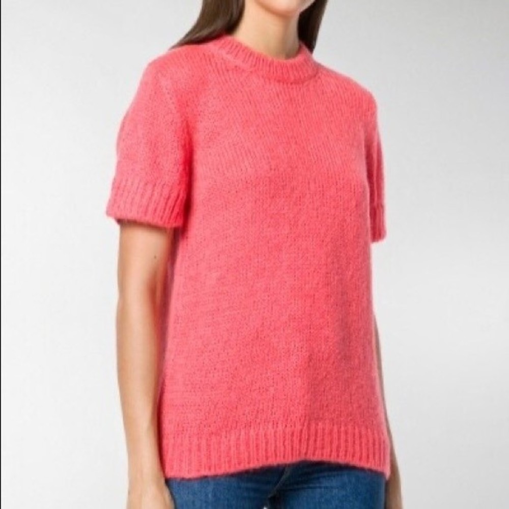 A.P.C. Pink Short Sleeve Sweater S Mohair Blend